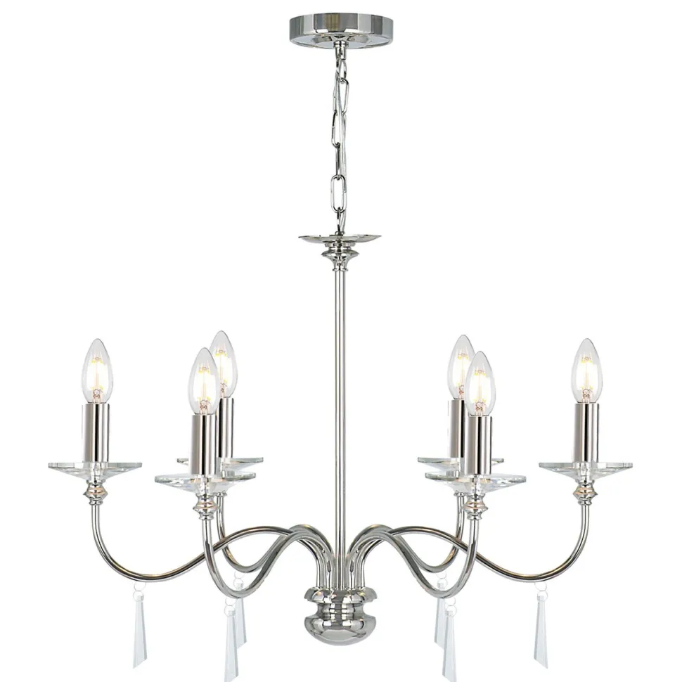 Kronleuchter Metall Kristall 6-armig CANDELA 6