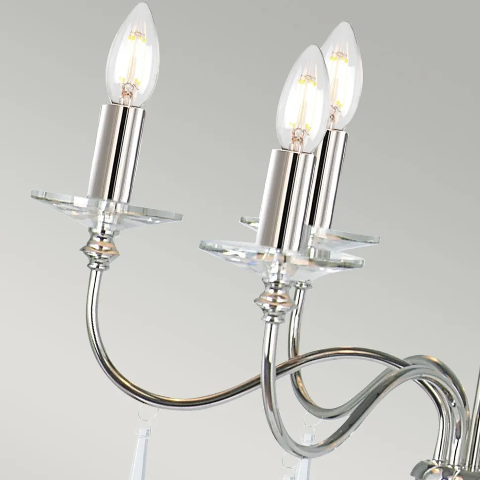 Kronleuchter Metall Kristall 6-armig CANDELA 6