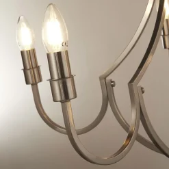 Kronleuchter Metall Rustikal Ø 65 cm in Silber 5-armig E14