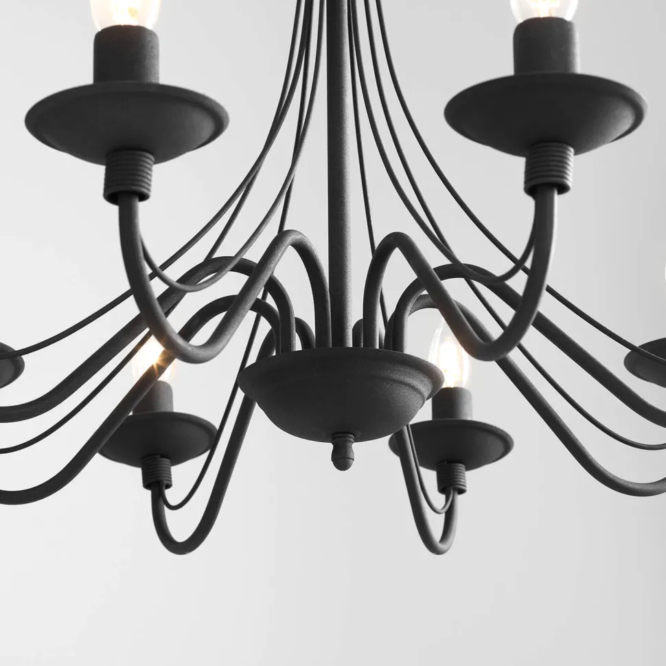 Kronleuchter Metall Schwarz Rustikal E14 Esszimmer