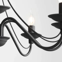 Kronleuchter Metall Schwarz Rustikal E14 Esszimmer