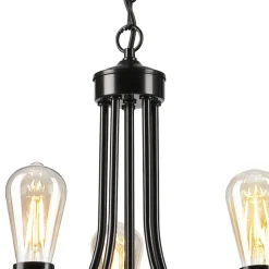 Kronleuchter Metall Schwarz Ø 45 cm 3-flammig E27 Rustikal