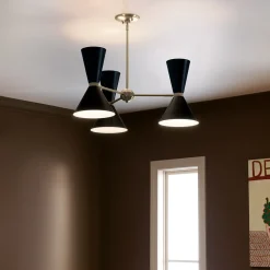 Kronleuchter Metall verstellbar B: 78 cm 6x E27 Modern