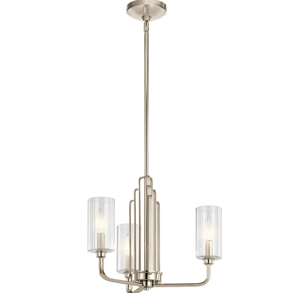 Kronleuchter mit Schirm Ø 45, 9cm Jugendstil Metall Glas