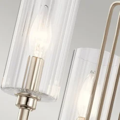 Kronleuchter mit Schirm Ø 45, 9cm Jugendstil Metall Glas