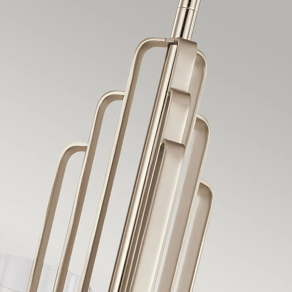 Kronleuchter mit Schirm Ø 45, 9cm Jugendstil Metall Glas