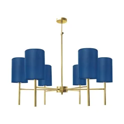 Kronleuchter mit Schirm Ø 88 cm Messing Stoff SOFIS