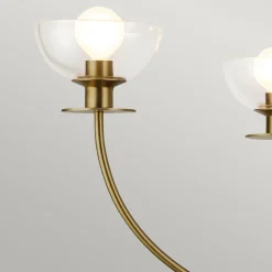 Kronleuchter mit Schirm B: 67,3 cm 4-flammig E14 Metall Glas