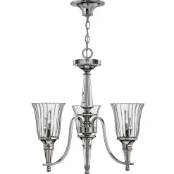 Kronleuchter mit Schirm Kristallglas in Silber Esszimmer