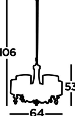 Kronleuchter mit Schirm 5x E14 Chrom Weiß Stoff Metall