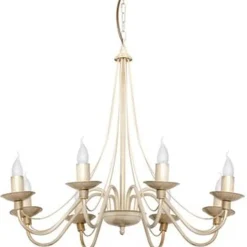 Kronleuchter ROSABELLA Creme Rustikal Wohnzimmer