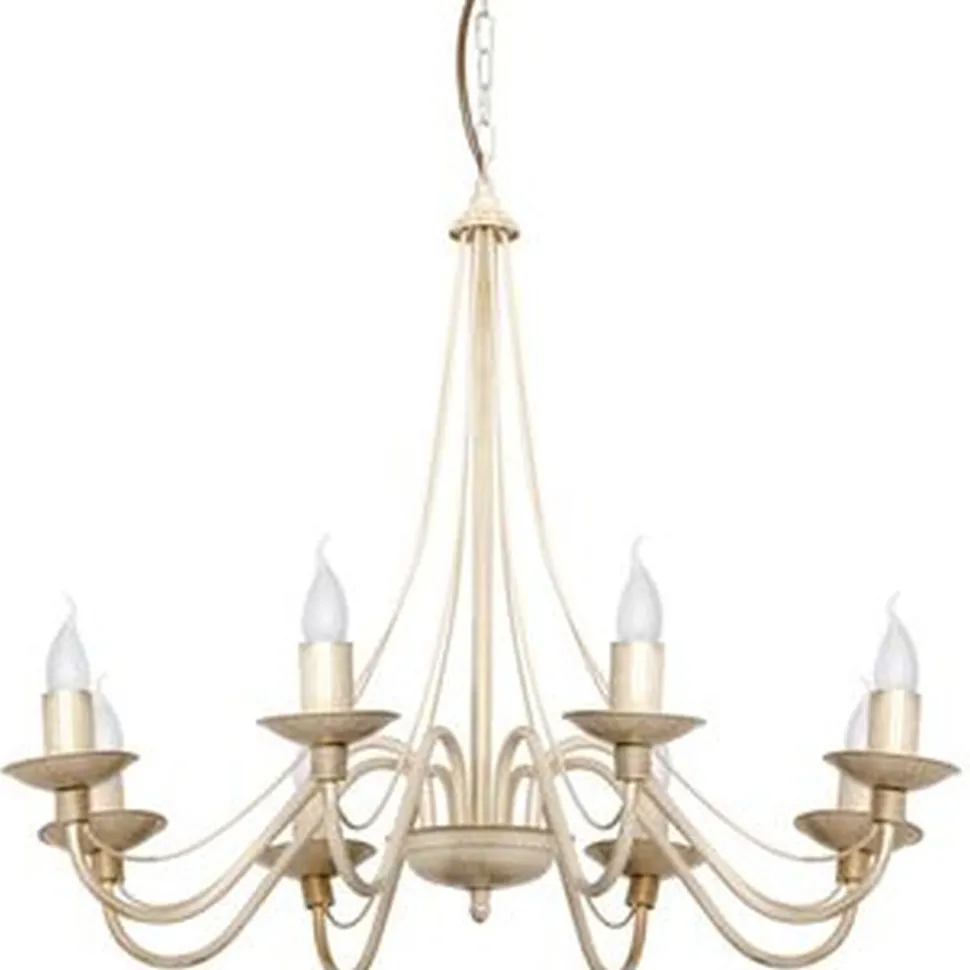 Kronleuchter ROSABELLA Creme Rustikal Wohnzimmer