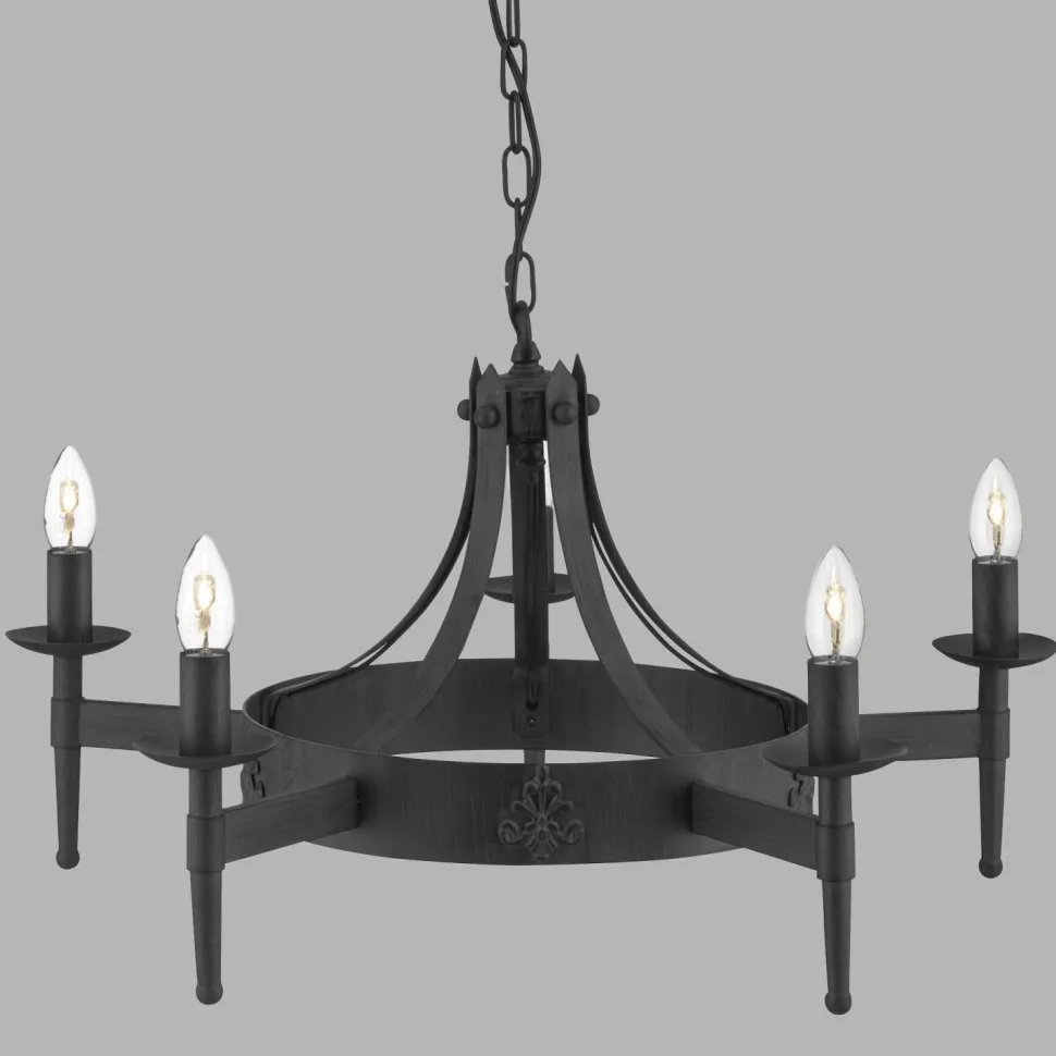 Kronleuchter rund Ø 67 cm Schmiedeeisen massiv 5x E14