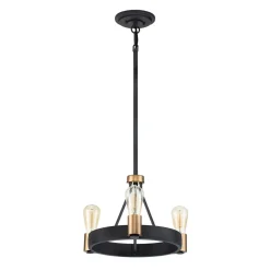 Kronleuchter rund D: 42,2 cm H: max. 117,5 cm Metall 3x E27