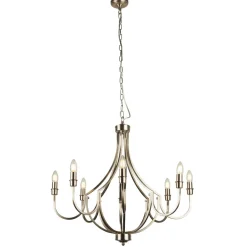 Kronleuchter Rustikal Ø 75 cm in Silber matt 8x E14