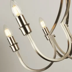 Kronleuchter Rustikal Ø 75 cm in Silber matt 8x E14