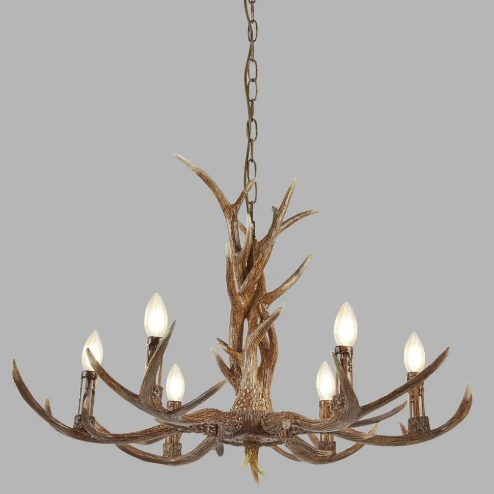 Kronleuchter Rustikal aus Resin künstliches Geweih Ø 80 cm