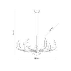 Kronleuchter Rustikal Metall Schwarz 7-flammig E27