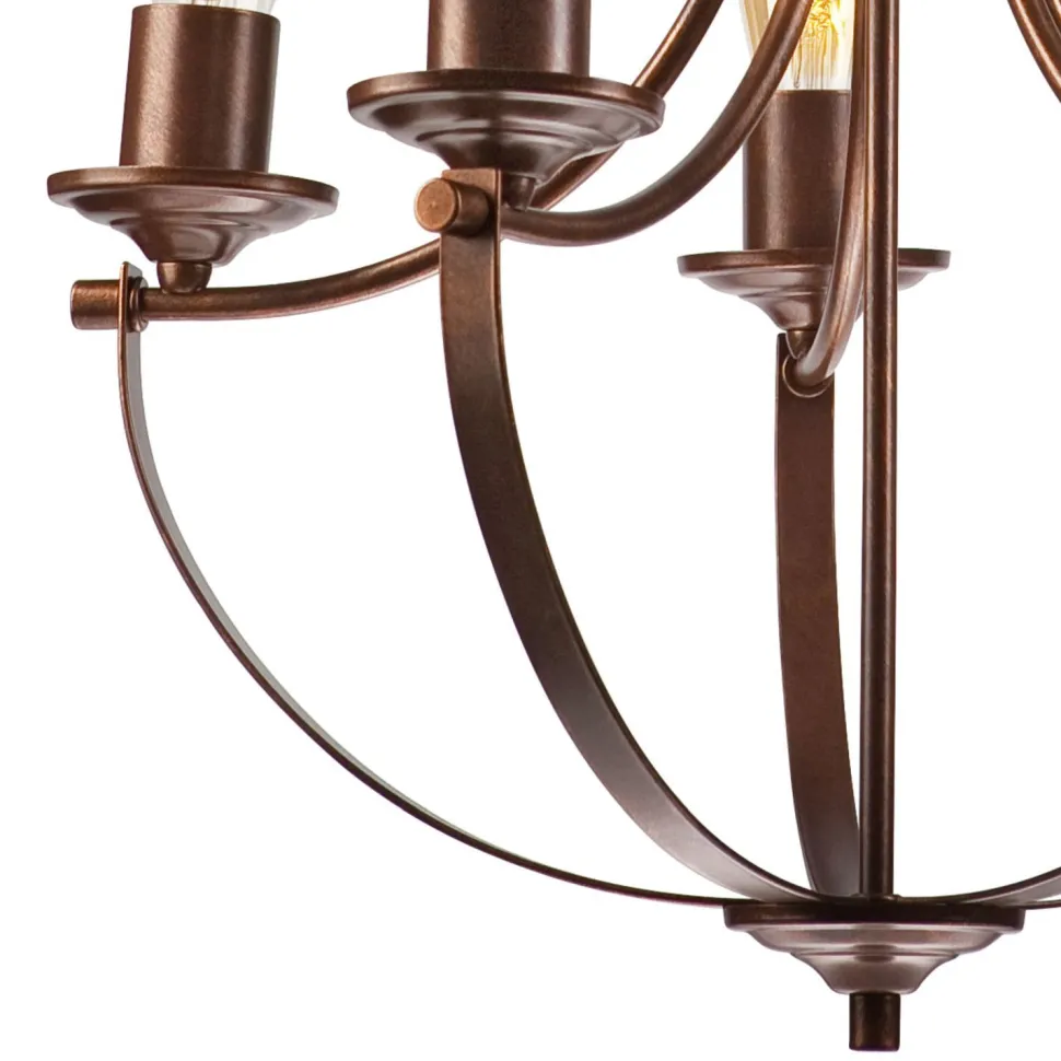 Kronleuchter Rustikal Metall Ø 45 cm 5-flammig E27 Braun