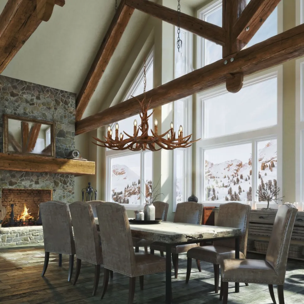 Kronleuchter Rustikal Resin-Geweih Ø 108 cm groß