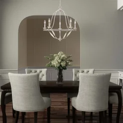 Kronleuchter Rustikal Shabby Weiß Ø 63,6 cm 5x E14