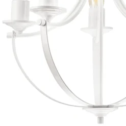 Kronleuchter Rustikal Weiß Metall Ø 45 cm 5-flammig E27