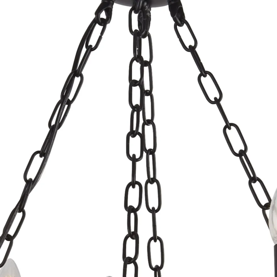 Kronleuchter Schmiedeeisen Ø 89 cm Schwarz Rustikal 12x E14