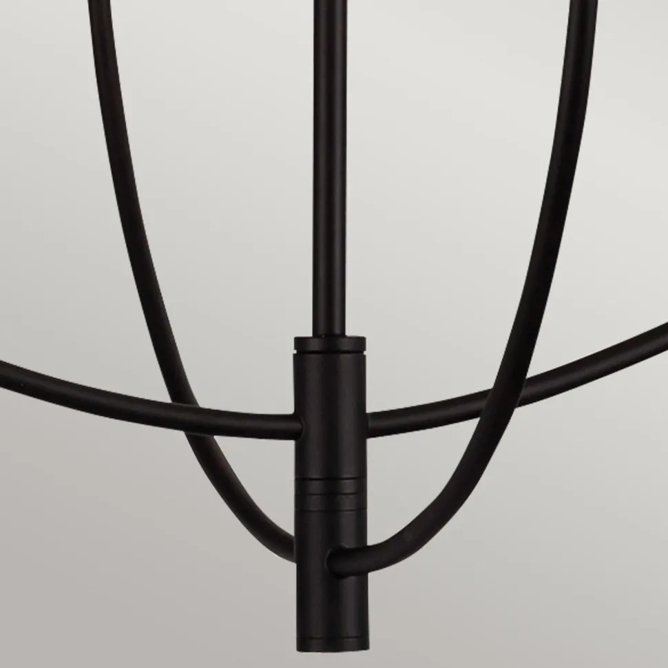 Kronleuchter Schwarz Metall Glas 67,3 cm breit 4x E14