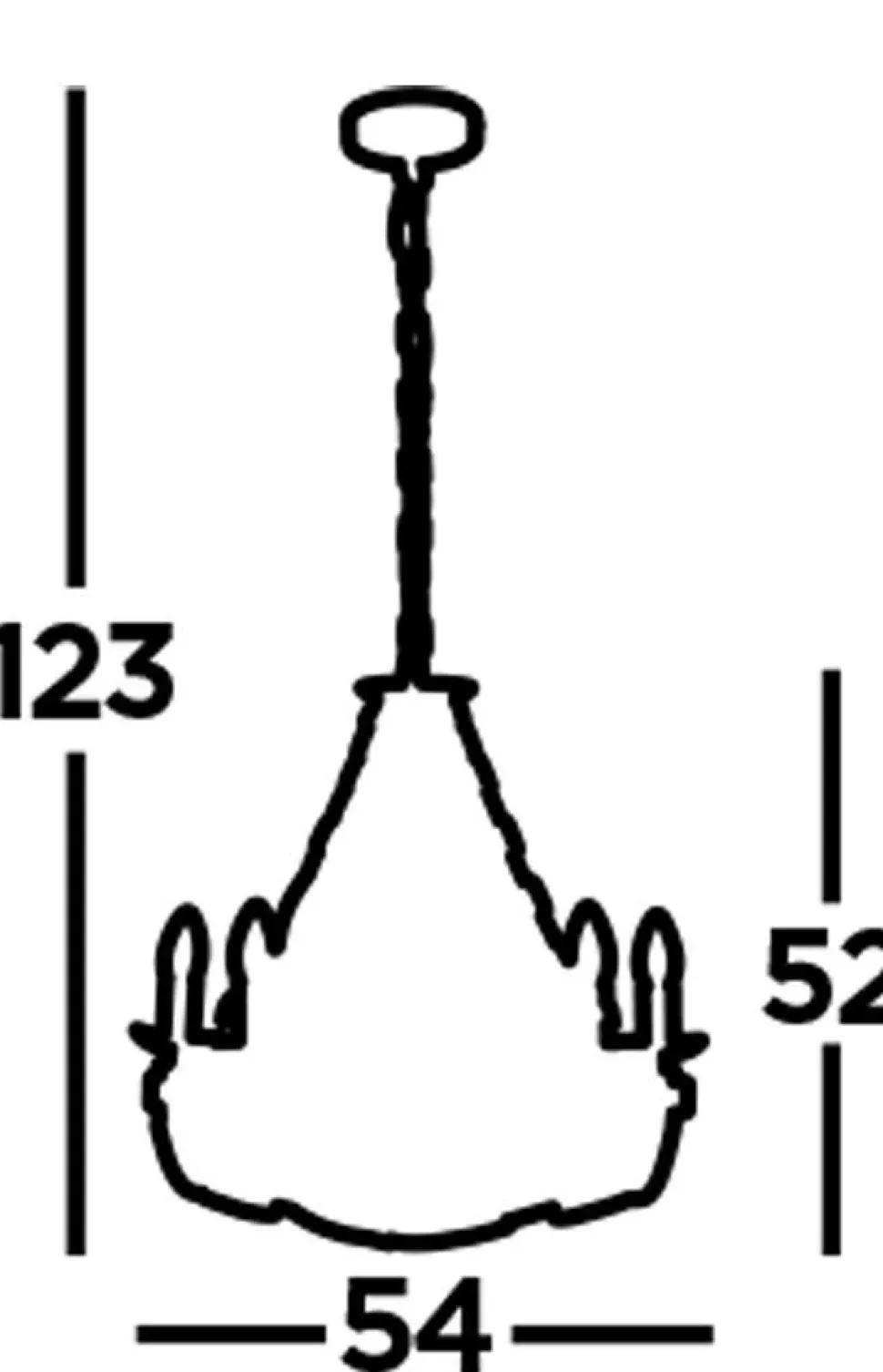 Kronleuchter Schwarz Rustikal Schmiedeeisen Ø 54 cm 5x E14