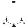 Kronleuchter Schwarz Rustikal 5-flammig E27 Metall