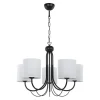 Kronleuchter Schwarz Weiß 5-flmg E27 Hängeleuchte