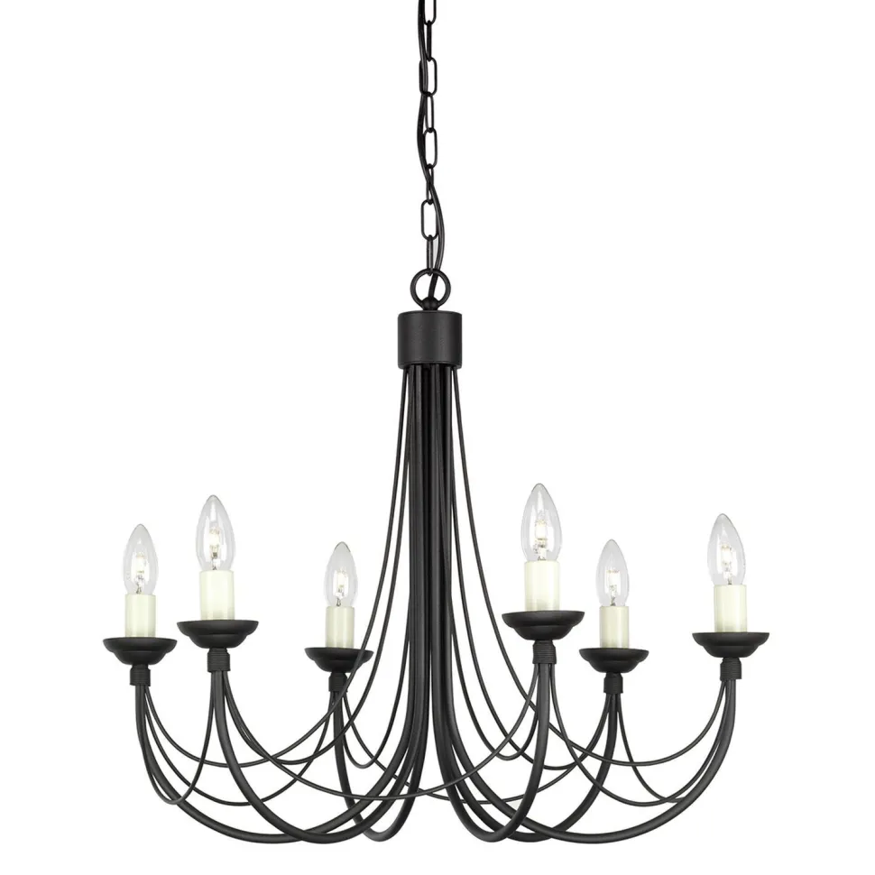 Kronleuchter Schwarz Weiß Stahl Rustikal GOTICA 1