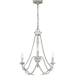 Kronleuchter Shabby Chic Ø 48,3 cm H: max. 216 cm Grau antik