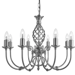 Kronleuchter Silbern Jugendstil 8-flmg.