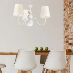 Kronleuchter Stoff Esstisch Landhaus 3-flammig