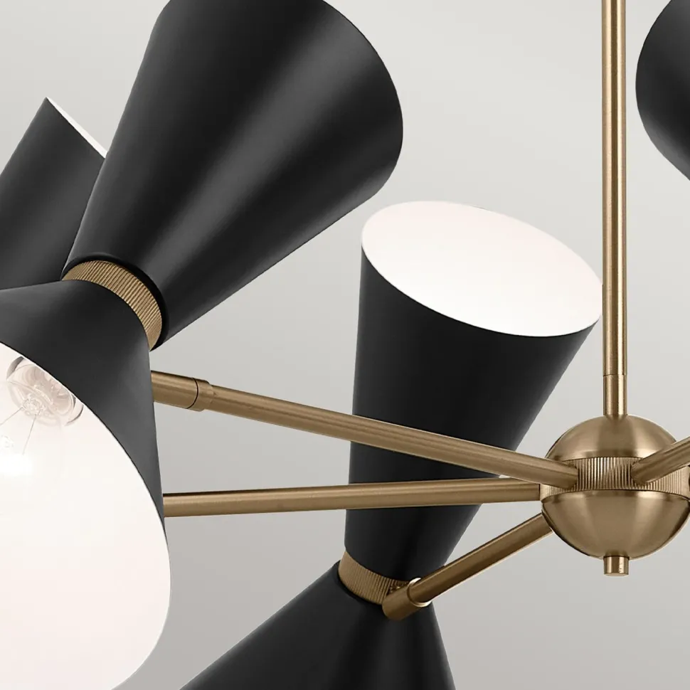 Kronleuchter verstellbar B: 98,4 cm 12x Metall E27 Modern