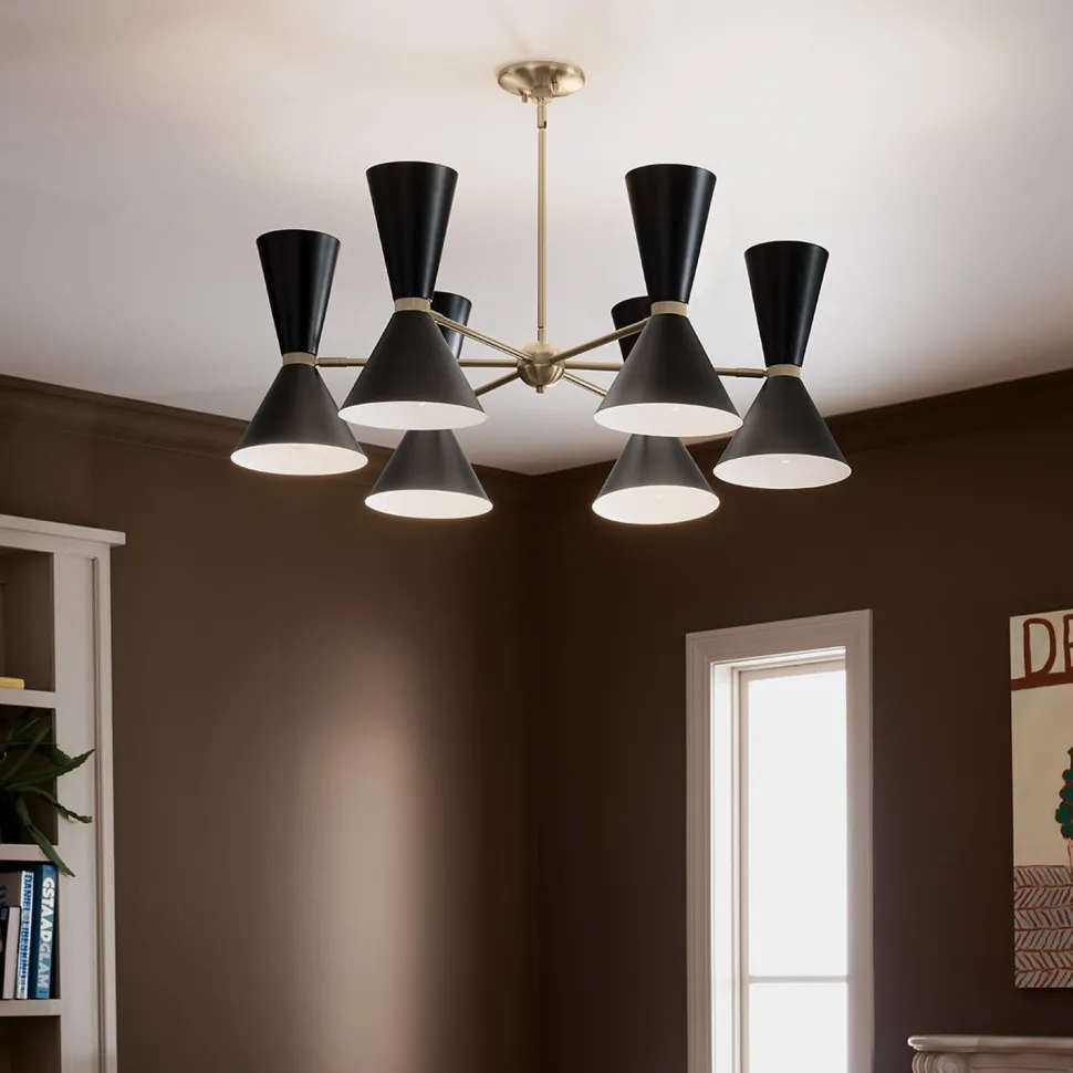 Kronleuchter verstellbar B: 98,4 cm 12x Metall E27 Modern