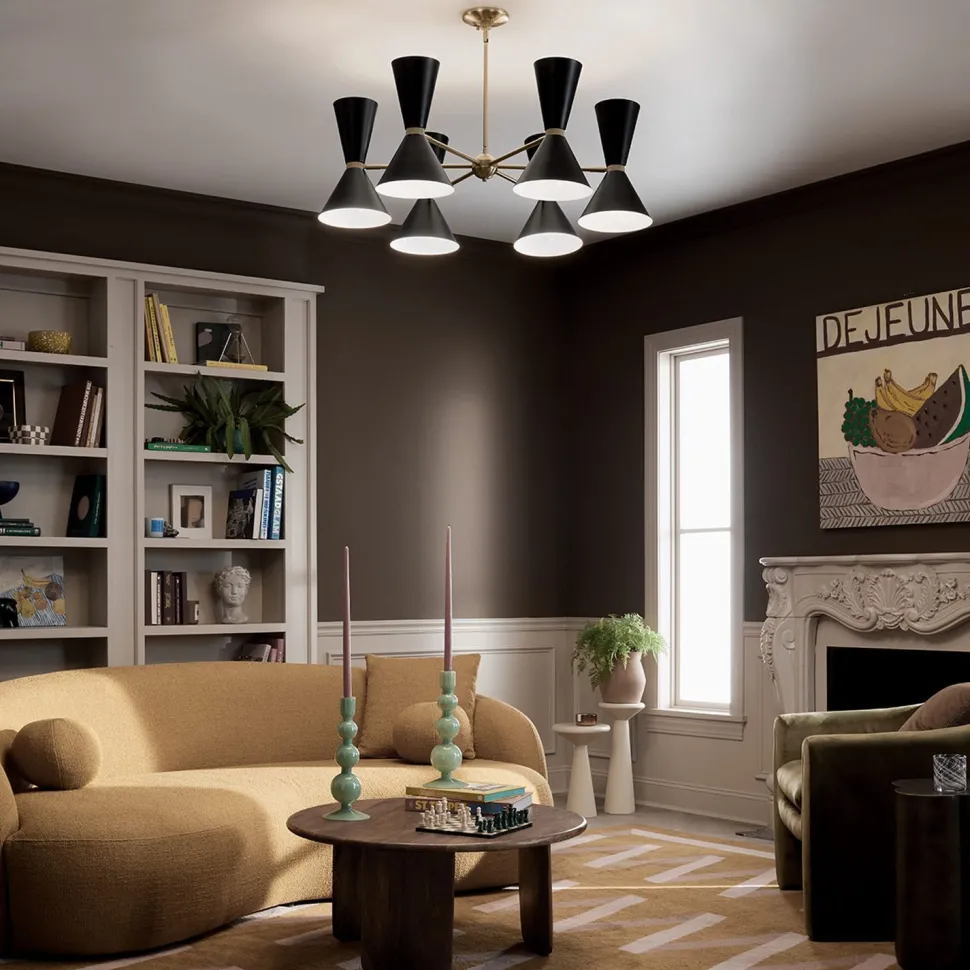 Kronleuchter verstellbar B: 98,4 cm 12x Metall E27 Modern