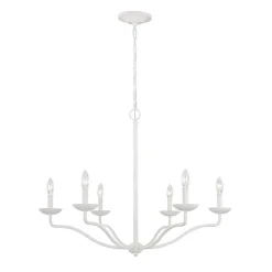 Kronleuchter Weiß Metall E14 B: 82,9 cm groß Landhausstil