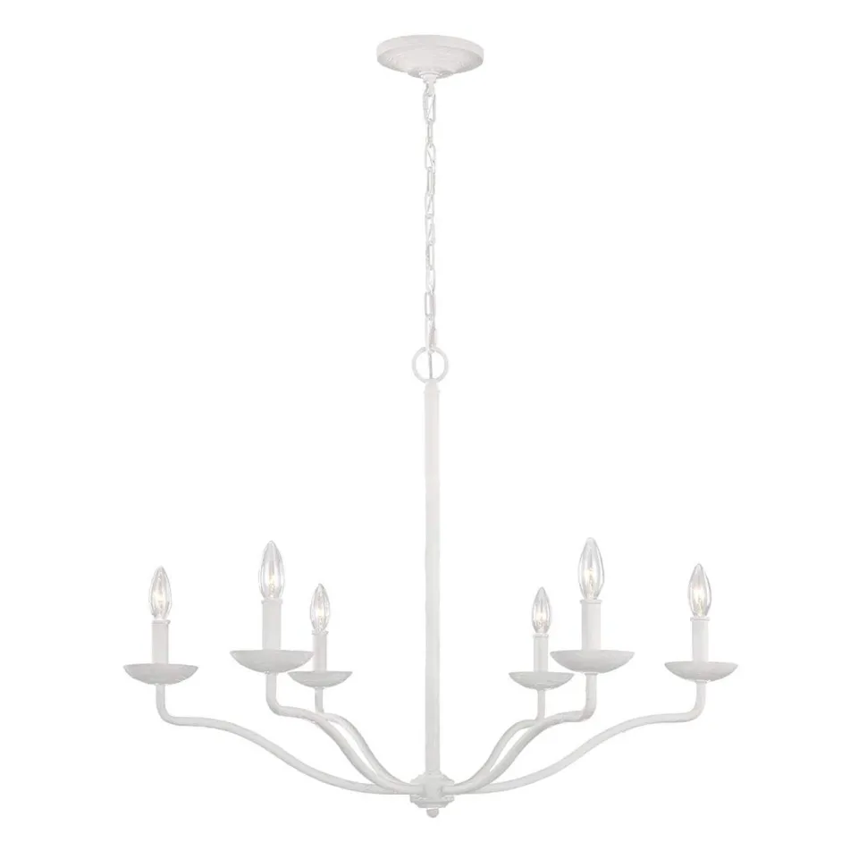 Kronleuchter Weiß Metall E14 B: 82,9 cm groß Landhausstil