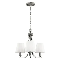 Kronleuchter Weiß Nickel Seide Metall TEVIDA