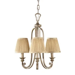 Kronleuchter Wohnzimmer Stoff Schirm Tiefe bis 2,2m