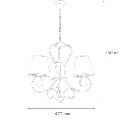 Kronleuchter 3xE27 Landhaus Esstisch gemütlich