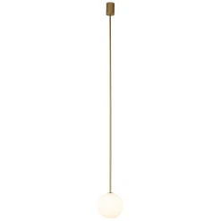 Kugellampe hängend G9 Ø 16 cm in Gold matt Weiß Glas Metall