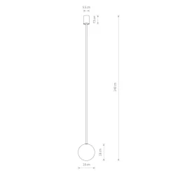 Kugellampe hängend G9 Ø 16 cm in Gold matt Weiß Glas Metall