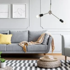 Lampe Wohnzimmer Hängelampe Edelstahl Metall