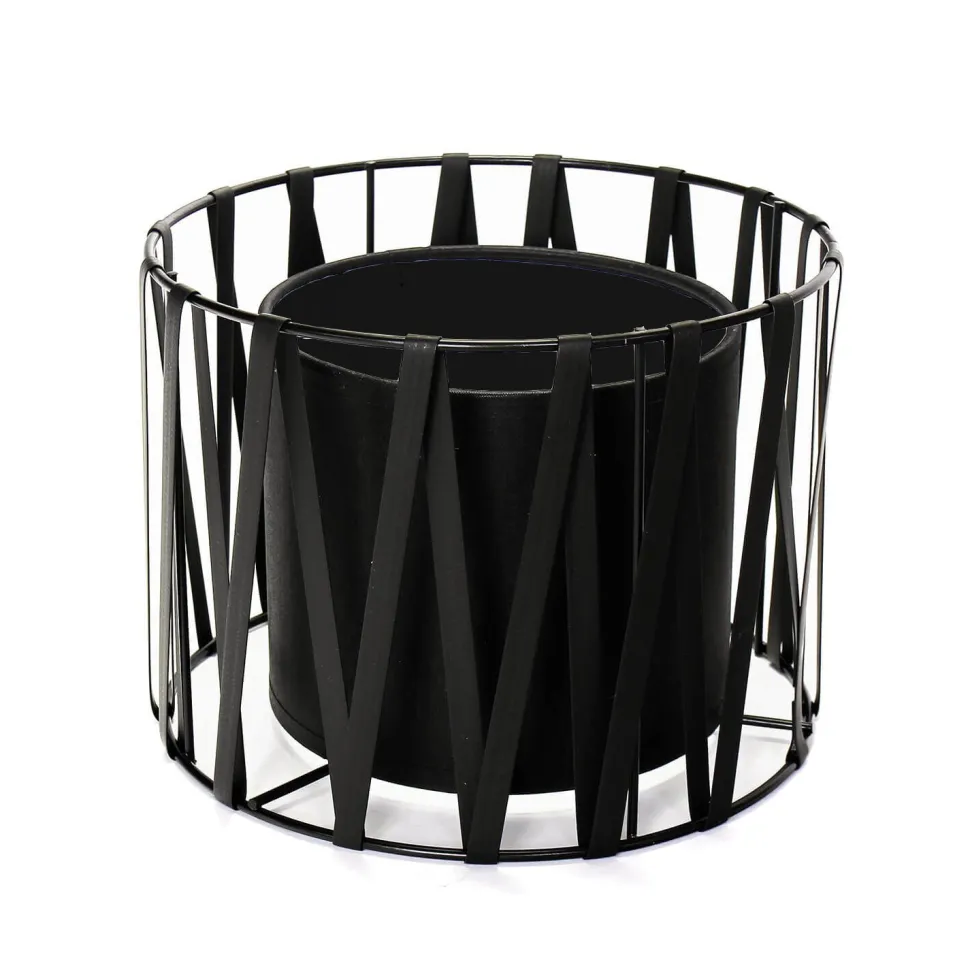 Lampenschirm für Tischleuchten E27 Ø18cm Schwarz MINA