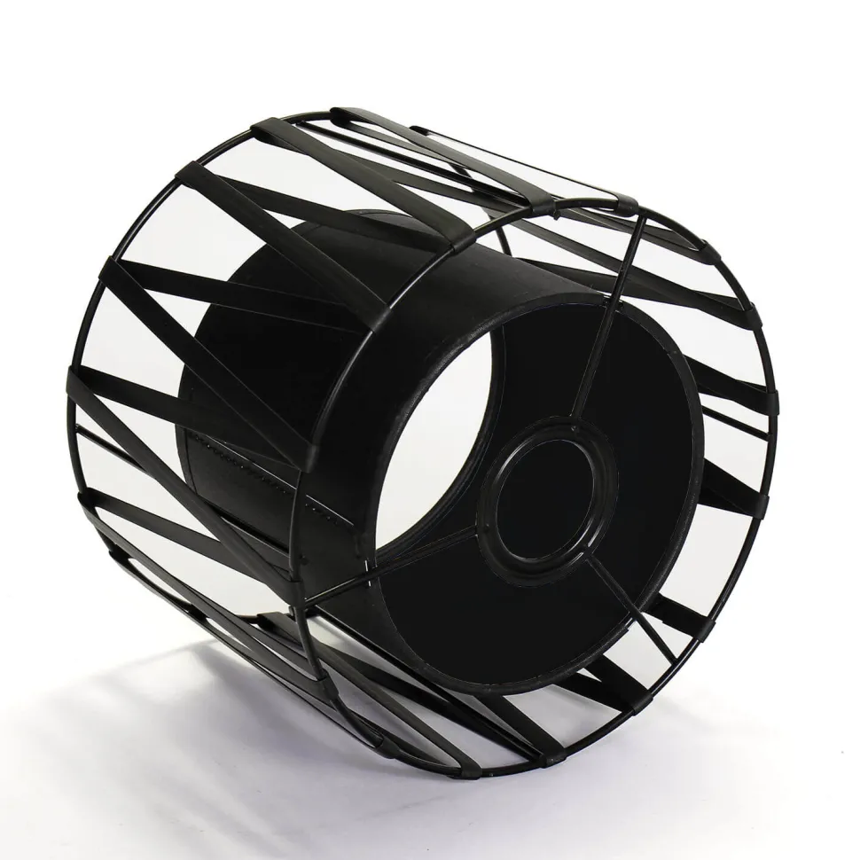 Lampenschirm für Tischleuchten E27 Ø18cm Schwarz MINA