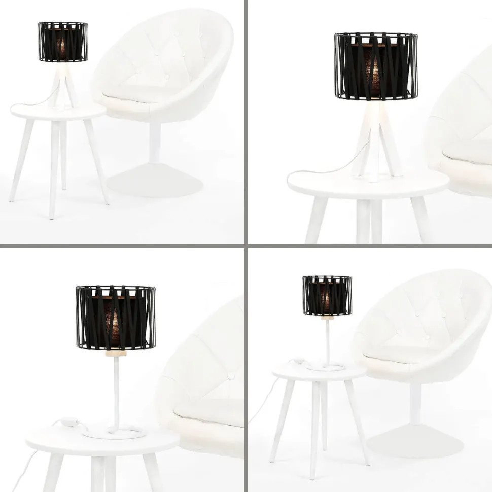 Lampenschirm für Tischleuchten E27 Ø18cm Schwarz MINA