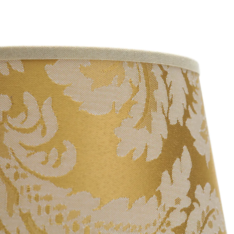 Lampenschirm Gold Barock Design Stoff Tischlampe